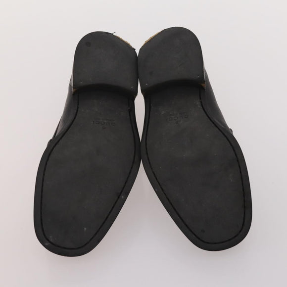 GUCCI Shoes Leather 4 Set Black Brown Auth 174779