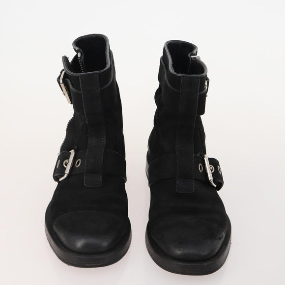 GUCCI Shoes Leather 4 Set Black Brown Auth 174779