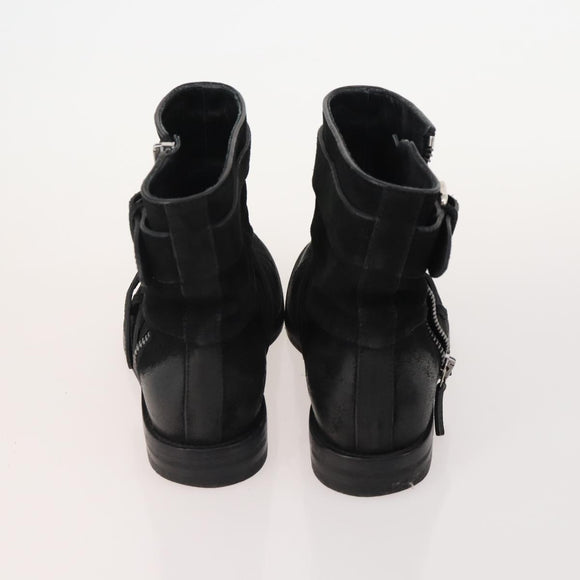 GUCCI Shoes Leather 4 Set Black Brown Auth 174779
