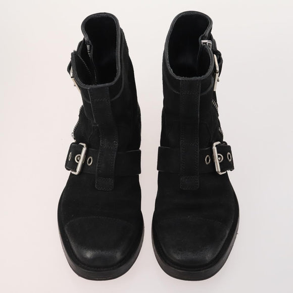 GUCCI Shoes Leather 4 Set Black Brown Auth 174779