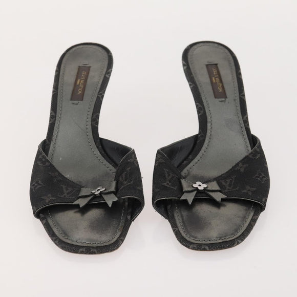 LOUIS VUITTON Monogram Mini Shoes Leather 5 Set Black Beige Navy LV Auth 174780