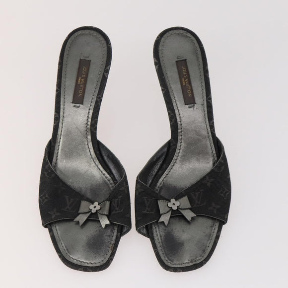 LOUIS VUITTON Monogram Mini Shoes Leather 5 Set Black Beige Navy LV Auth 174780