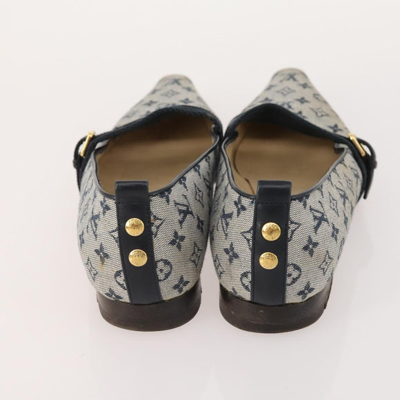 LOUIS VUITTON Monogram Mini Shoes Leather 5 Set Black Beige Navy LV Auth 174780