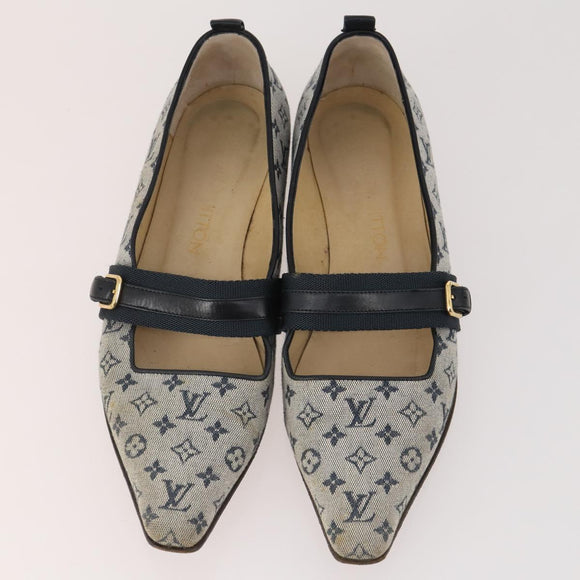 LOUIS VUITTON Monogram Mini Shoes Leather 5 Set Black Beige Navy LV Auth 174780