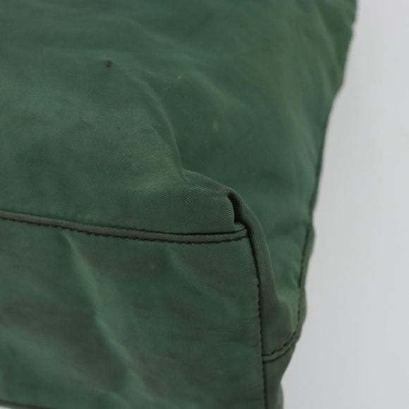 PRADA Tote Bag Nylon Green Silver Auth 174789
