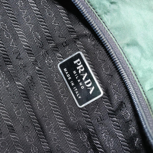PRADA Tote Bag Nylon Green Silver Auth 174789