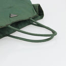 PRADA Tote Bag Nylon Green Silver Auth 174789-7