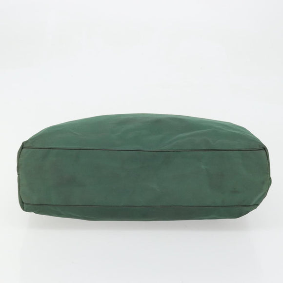 PRADA Tote Bag Nylon Green Silver Auth 174789