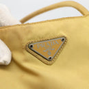 PRADA Hand Bag Nylon Yellow Silver Auth 174791-17