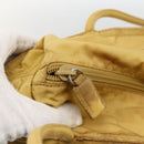 PRADA Hand Bag Nylon Yellow Silver Auth 174791-10