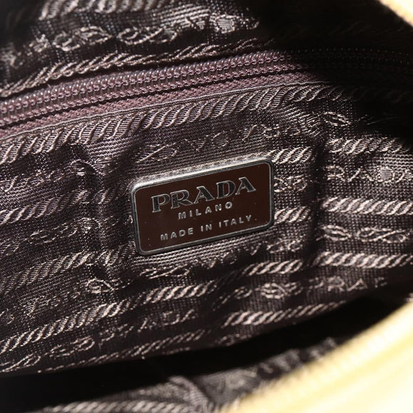 PRADA Hand Bag Nylon Yellow Silver Auth 174791