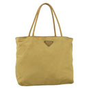 PRADA Hand Bag Nylon Yellow Silver Auth 174791-1