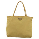 PRADA Hand Bag Nylon Yellow Silver Auth 174791-13