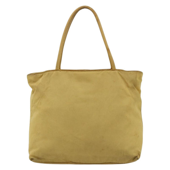 PRADA Hand Bag Nylon Yellow Silver Auth 174791