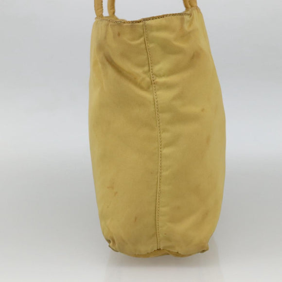 PRADA Hand Bag Nylon Yellow Silver Auth 174791