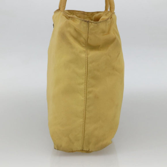 PRADA Hand Bag Nylon Yellow Silver Auth 174791