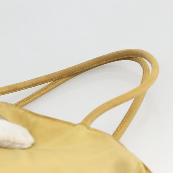 PRADA Hand Bag Nylon Yellow Silver Auth 174791