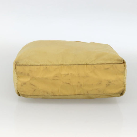 PRADA Hand Bag Nylon Yellow Silver Auth 174791