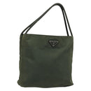 PRADA Hand Bag Nylon Green Silver Auth 174792-1