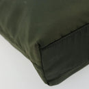 PRADA Hand Bag Nylon Green Silver Auth 174792-14