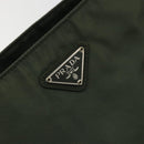 PRADA Hand Bag Nylon Green Silver Auth 174792-17