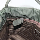 PRADA Hand Bag Nylon Green Silver Auth 174792-21