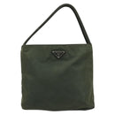 PRADA Hand Bag Nylon Green Silver Auth 174792-13