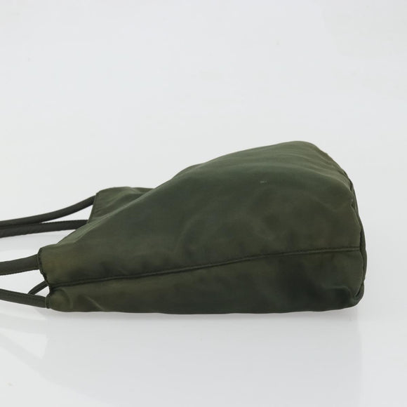 PRADA Hand Bag Nylon Green Silver Auth 174792