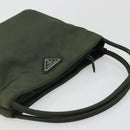 PRADA Hand Bag Nylon Green Silver Auth 174792-6