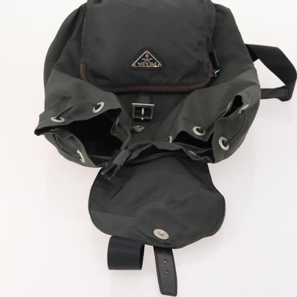 PRADA Backpack Nylon Gray Silver Auth 174793A
