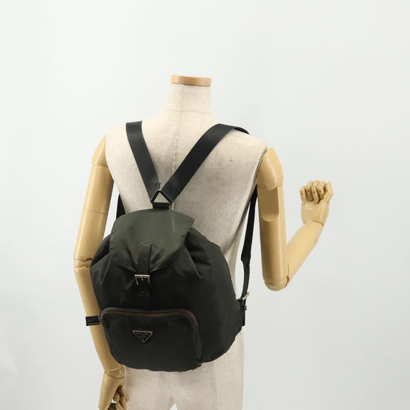 PRADA Backpack Nylon Gray Silver Auth 174793A