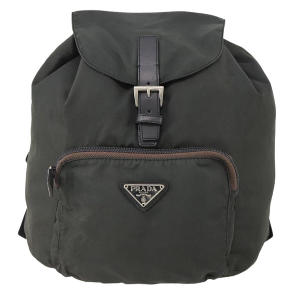 PRADA Backpack Nylon Gray Silver Auth 174793A