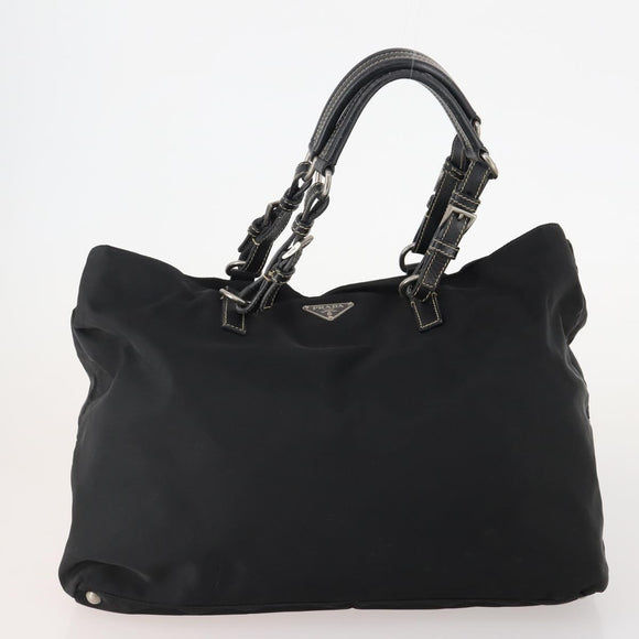 PRADA Hand Bag Nylon 2 Set Black White Auth 174802