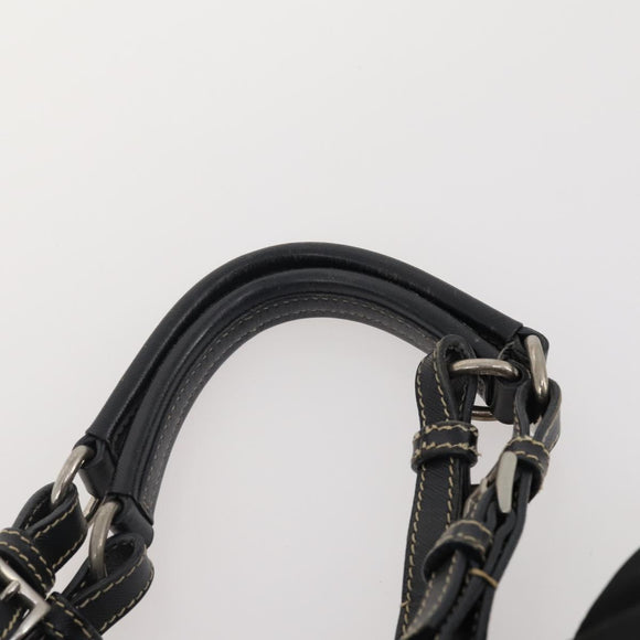 PRADA Hand Bag Nylon 2 Set Black White Auth 174802