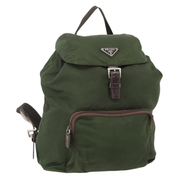 PRADA Backpack Nylon Green Auth 174836
