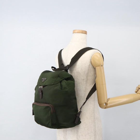 PRADA Backpack Nylon Green Auth 174836
