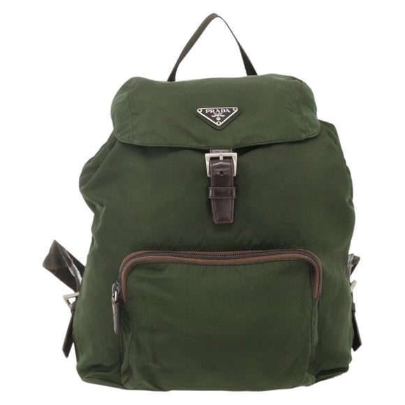 PRADA Backpack Nylon Green Auth 174836