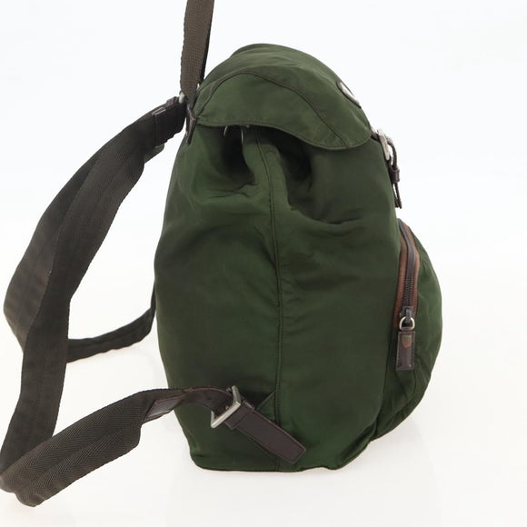 PRADA Backpack Nylon Green Auth 174836