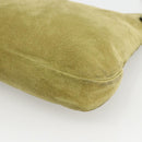 BALLY Shoulder Bag Suede Green Silver Auth 174837-14