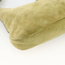BALLY Shoulder Bag Suede Green Silver Auth 174837-17