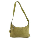 BALLY Shoulder Bag Suede Green Silver Auth 174837-13
