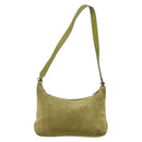 BALLY Shoulder Bag Suede Green Silver Auth 174837-2