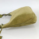 BALLY Shoulder Bag Suede Green Silver Auth 174837-3