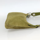 BALLY Shoulder Bag Suede Green Silver Auth 174837-4