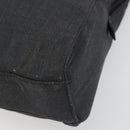 PRADA Hand Bag Canvas Silver Black Auth 174853-8