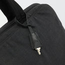 PRADA Hand Bag Canvas Silver Black Auth 174853-9
