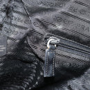 PRADA Hand Bag Canvas Silver Black Auth 174853-22