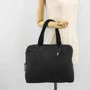 PRADA Hand Bag Canvas Silver Black Auth 174853-24