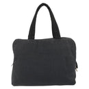 PRADA Hand Bag Canvas Silver Black Auth 174853-2