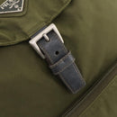 PRADA Backpack Nylon Khaki Silver Auth 174854-21